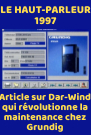 Article du Haut parleur de 1997 sur Dar-Wind qui revolutionne le depannage chez Grundig