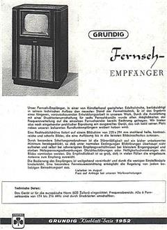 Pub TV Fernsehempfanger 080 Kleeblatt de 1952