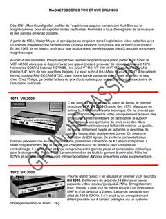 L histoire des VCR et SVR GRUNDIG