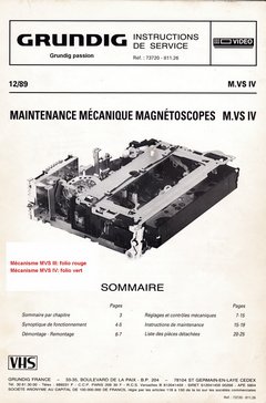 Mecanisme VHS MVS IV Panasonic