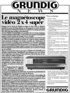 Pub magnetoscope 2x4 Super Grundig France