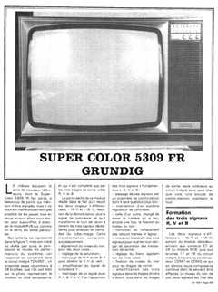 Extraits HP 1651 et 1654 sur le Super Color Grundig 5309 FR à thyristors de 1979.