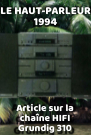 Article du Haut parleur de 1994 sur la chaine HIFI Grundig 310