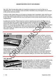 Consultez l'histoire des magnetoscopes Grundig VCR et SVR